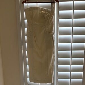 Pilcro Cream Strapless Corduroy Dress from Anthropologie